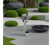 Fuente marrón pro tortora modelo triton-pro. doble toma de agua, cesta en la base y manguera de 7,5 m de longitud. para regar el jardín.