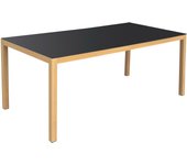 Mesa de jardín rectangular (180x90x74cm) efecto madera + tablero gris