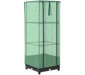 Jardinera，arriate ，macetacon cubierta invernadero aspecto ratán 40x40x123 cm cfw89405
