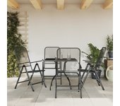 Juego de comedor de jardín 5 piezas，conjunto de comedor de exterior，conjunto de jardín malla metálica gris antracita cfw924839