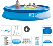 Paquete de piscina - intex - alrededor - 396x396x84 cm + accesorios a1138