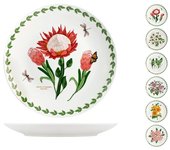 6x h&h platos planos de porcelana decorados flores cm 27