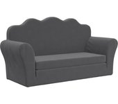 Sofá cama de niños 2 plazas | sofá de salón | sofá de descanso felpa suave gris antracita cfw49172