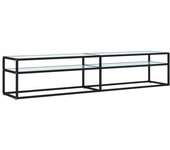 Mueble de tv vidrio templado color mármol blanco 200x40x40,5 cm