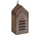 Relaxdays casa para mariquitas, refugio hibernación mariquillas, hotel insectos jardín, madera abeto, 25x12x10cm, marrón