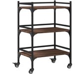 Carrito de cocina，estantería de cocina, carrito de servir madera ingeniería marrón roble 50x35x75,5 cm cfw52887