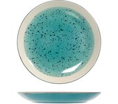 6x platos de gres h&h mimosa, azul claro ø 27 cm