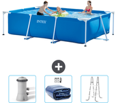 Paquete de piscina - intex - rectángulo - 300x200x75 cm + accesorios cb83