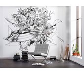 Papel pintado no tejido panorámico de komar - marvel avengers black and white - talla: 300 x 280 cm
