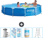 Paquete de piscina - intex - alrededor - 366x366x76 cm + accesorios cb96