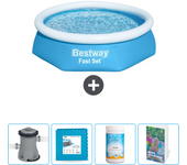 Paquete de piscina - bestway - alrededor - 244x244x61 cm + accesorios cb77
