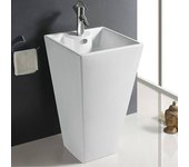 Lavabo cuadrado totem - cerámica blanca - 48x82 cm - line