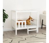 Cama para perros | lecho para perros madera maciza de pino blanco 95,5x73,5x900 cm cfw64791