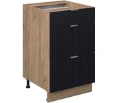 Vicco mueble bajo de cocina fame-line, rayas negras, 50 cm sin encimera