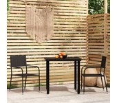 Juego de comedor para jardín 3 piezas，conjunto de comedor de exterior，conjunto de jardín negro cfw743121