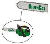 Kit de barra de trinchar + cadena + piñón para motosierras green cat gc25