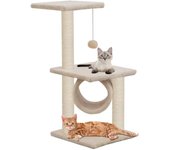 Rascador para gatos con nicho, juguete de peluche de sisal, 65 cm, beige 3702217