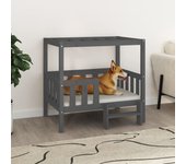 Cama para perros | lecho para perros madera maciza de pino gris 95,5x73,5x90 cm cfw64839