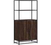 Aparador alto | aparador de comedor | armario de cocina madera de ingeniería y metal marrón roble cfw168026
