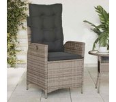 Vidaxl sillón reclinable de jardín con cojines ratán sintético gris