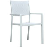 4 piezas sillas de jardín | silla de exterior | sillon jardín plástico con aspecto ratán blanco cfw599428