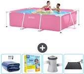 Paquete de piscina - intex - rectángulo - 220x150x60 cm + accesorios cb11