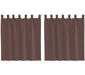 Cortinas de gasa con bolsillos para varillas 2 uds. marrón