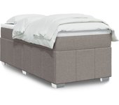 Somier de láminas con colchón taupe 90x200 cm tela