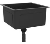 Fregadero de cocina hecho a mano, lavabo interior para baño doméstico, negro, 40 x 40 cm, acero inoxidable 02_0002452