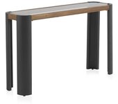 Consola metálica con madera y cristal