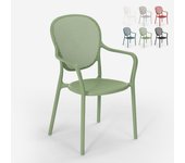 Silla de comedor moderna para bar, restaurante y cocina al aire libre en polipropileno clara