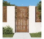 Puerta de jardín | puerta para valla acero corten diseño bambú 105x205 cm cfw19346