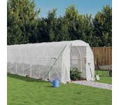 Vidaxl invernadero con estructura de acero blanco 20 m² 10x2x2 m
