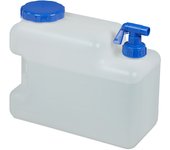 Relaxdays bidón de agua con grifo, tapa de rosca, garrafa xl, camping, 12l, sin bpa, 1 ud., blanco