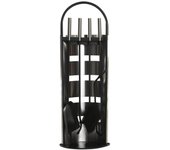 Chimenea set 4 acero 8x1x51 plateado