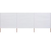 Maison exclusive - paravientos de playa de 3 paneles tela blanco arena 400x80 cm