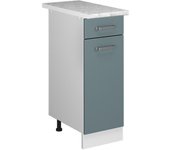Vicco mueble bajo de cocina r-line, gris azulado, 30 cm , et mármol