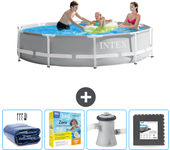 Paquete de piscina - intex - alrededor - 305x305x76 cm + accesorios cb10