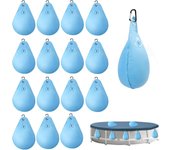 Bolsa de agua en forma de gota, bolsa de agua de pvc, bolsa de agua con placa de presión, adecuada para cubierta de piscina sobre el suelo, 16 piezas