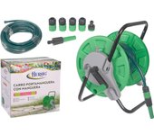 Hersig - portamanguera con manguera 15m + accesorios