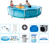 Paquete de piscina - intex - alrededor - 305x305x76 cm + accesorios a1348