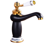 Grifo mezclador de lavabo, grifo de baño, grifo retro de lavabo con agua fría y caliente ajustable - sin manguera de suministro de agua