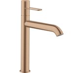 Mezclador monomando de lavabo hansgrohe axor uno 190, con palanca, sin juego de desagüe, proyección 201mm, 38032310, color: brushed red gold