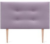 Dhome cabecero de polipiel premium pro con 2 hileras de botones y patas cabezal tapizado cama lujo (lila, 105cm)