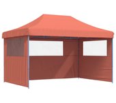 Tienda de fiesta plegable pop-up 3 paredes laterales terracota