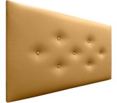 Dhome cabecero de polipiel con 3 hileras intercaladas de botones cabezal tapizado cama lujo (dorado, 105cm)