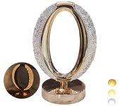 Lámpara de mesa led recargable ovalada tipo cristal atmósfera diamante táctil