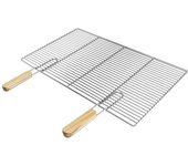 Ecd germany parrilla barbacoa con asas extraíbles rejilla rectángular de acero inoxidable 67 x 40 cm resistente a la corrosión incluye 2 mangos de mad