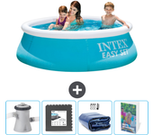 Paquete de piscina - intex - alrededor - 183x183x51 cm + accesorios cb121
