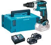 Atornillador makita 18 v li-ion 5 ah - 2 baterías, cargador, maletín - dfs251rtj